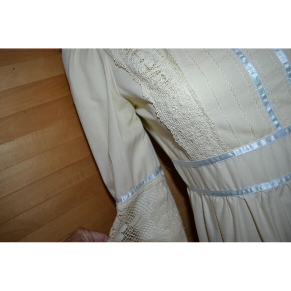 Gunne Sax Ivory Peasant Country Eclectic Bohemian Dress 1970s - Picture 6 of 8